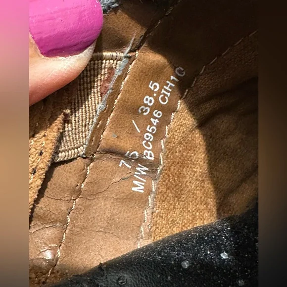 BOC Born Clogs Womens 7,5 Black Leather Block Heel Mules Shoes BC9546 - Picture 10 of 10